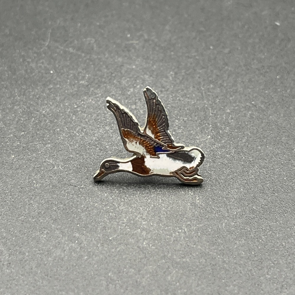 Duck Mallard Flying Through The Air Lapel Hat Pin